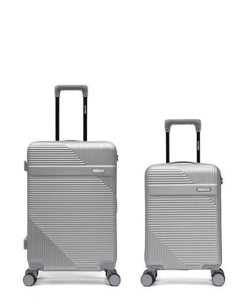 Set aus 2 Wochenend- und Kabinenkoffern XS Wohlen grau - 65x42,5x26 cm