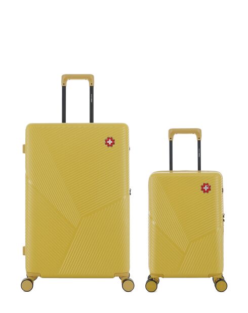 Set van 2 grote koffers en cabine XS Fribourg miel - 75x47,5x29 cm