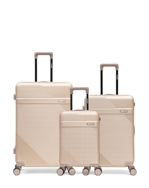 Set mit 3 großen Koffern, Weekend und Cabin XS Wohlen beige - 75x47,5x29 cm