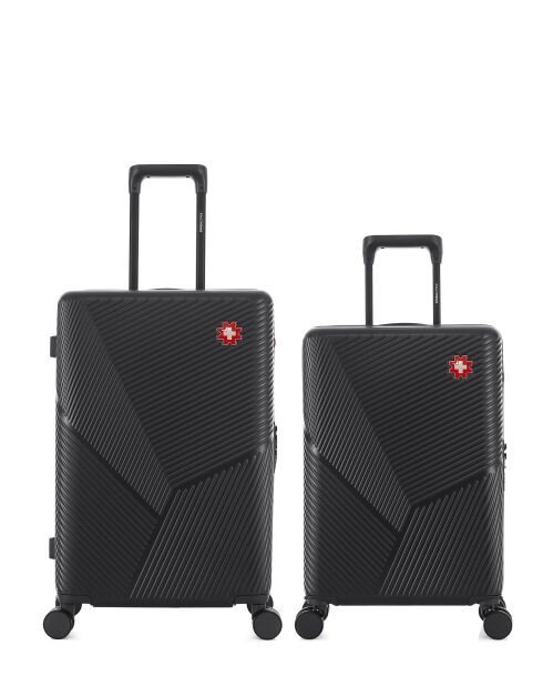 Lot De 2 Valises Weekend Et Cabine Fribourg noir - 65x42,5x26 cm