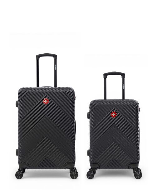 Lot De 2 Valises Weekend Et Cabine Olten noir - 67x44x27 cm