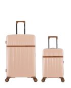 Set van 2 grote koffers en cabine XS Zermatt lichtroze - 76,5x49x29 cm