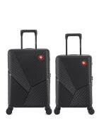 Set de 2 maletas de cabina y cabina XS Fribourg negras - 60x42,5x26 cm
