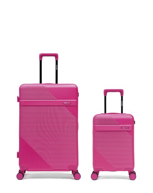 Set aus 2 großen Koffern und Kabine XS Wohlen rosa - 75x47,5x29 cm