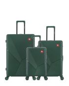 Set mit 3 großen Koffern, Weekend And Cabin XS Fribourg, dunkelgrün — 75 x 47,5 x 29 cm