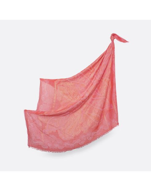 Carré en coton Idaya orange - 130x130 cm