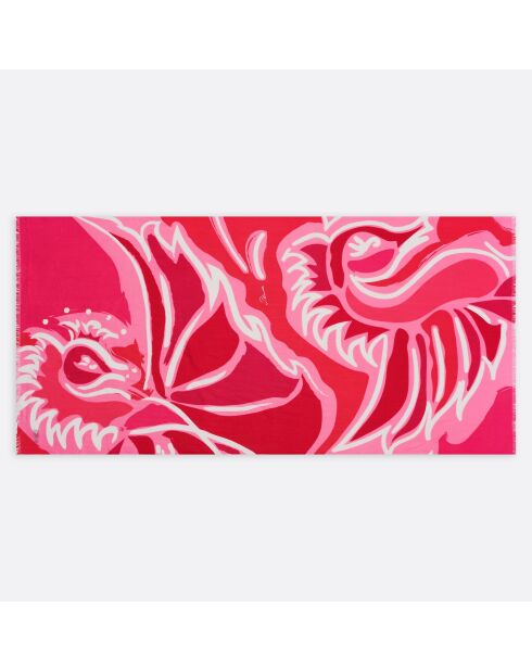 Etole en coton Octave rose framboise - 100x200 cm