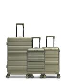 Set mit 3 großen Koffern, Cabin und Cabin XS Lugano oliv - 75x47,5x29 cm