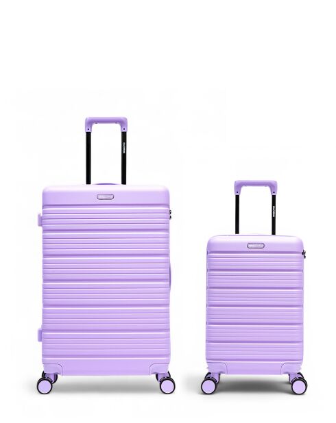 Set de 2 maletas grandes y cabina Lugano lila - 75x47,5x29 cm