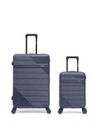 Set de 2 maletas grandes y cabina XS Wohlen azul oscuro - 75x47,5x29 cm