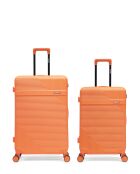 Lot De 2 Valises Grand Format Et Weekend Wohlen orange - 75x47,5x29 cm