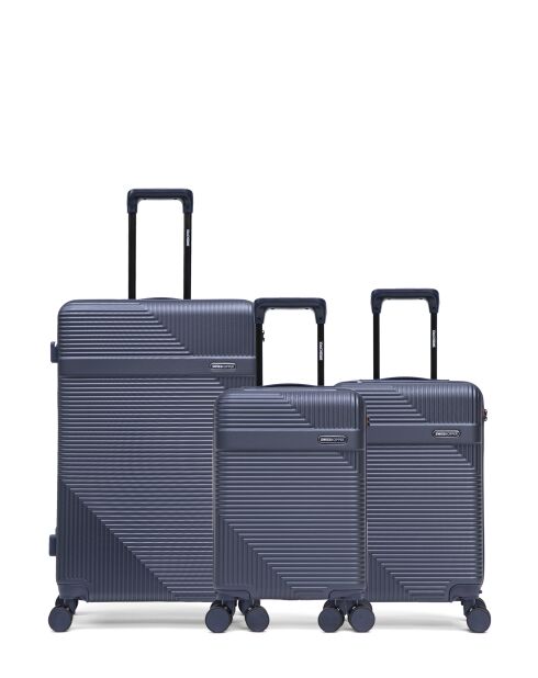 Set de 3 maletas grandes, cabina y cabina XS Wohlen azul oscuro - 75 x 47,5 x 29 cm