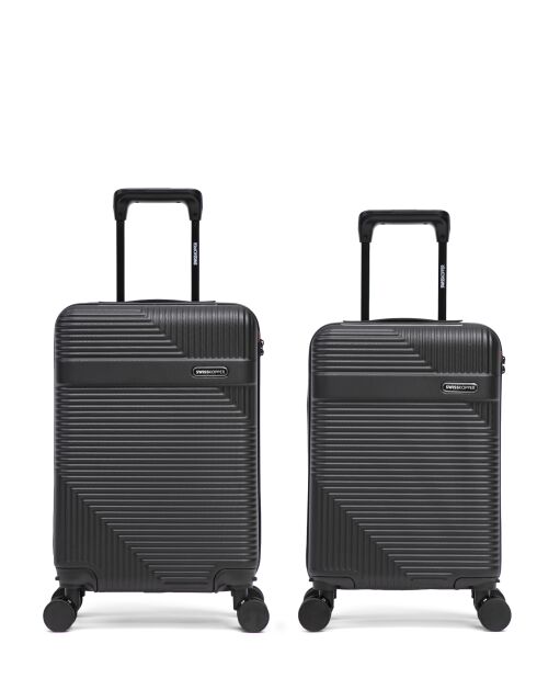 Set aus 2 Kabinen- und Kabinenkoffern XS Wohlen schwarz - 60x42,5x26 cm