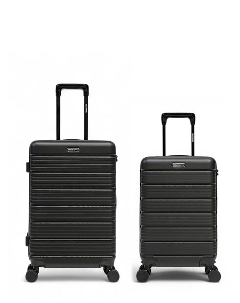 Lot De 2 Valises Weekend Et Cabine Lugano noir - 65x42,5x26 cm