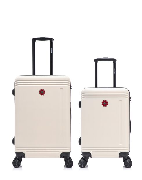 Lot De 2 Valises Weekend Et Cabine Gstaad beige - 66x43x26 cm