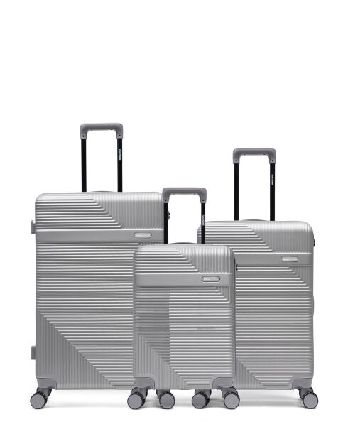 Set mit 3 großen Koffern, Weekend- und Kabinenkoffer Wohlen grau - 75x47,5x29 cm