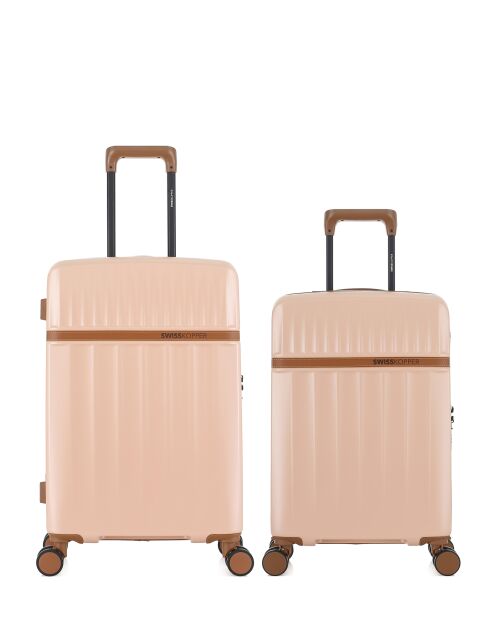 Set aus 2 Zermatter Wochenend- und Kabinenkoffern hellrosa - 67x42,5x26 cm