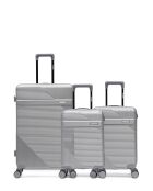 Set aus 3 großen Koffern, Kabine und Kabine XS Wohlen grau - 75x47,5x29 cm