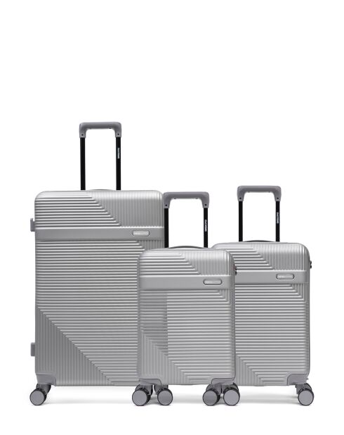 Set aus 3 großen Koffern, Kabine und Kabine XS Wohlen grau - 75x47,5x29 cm