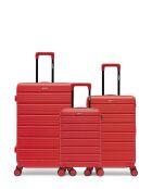 Set van 3 grote koffers, weekend en cabine XS Lugano rood - 75x47,5x29 cm