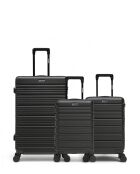 Set di 3 valigie grandi, Cabina e Cabina XS Lugano nere - 75x47,5x29 cm