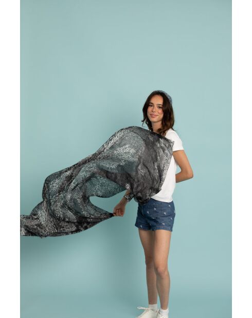 Etole en coton Lili noire - 90x180 cm