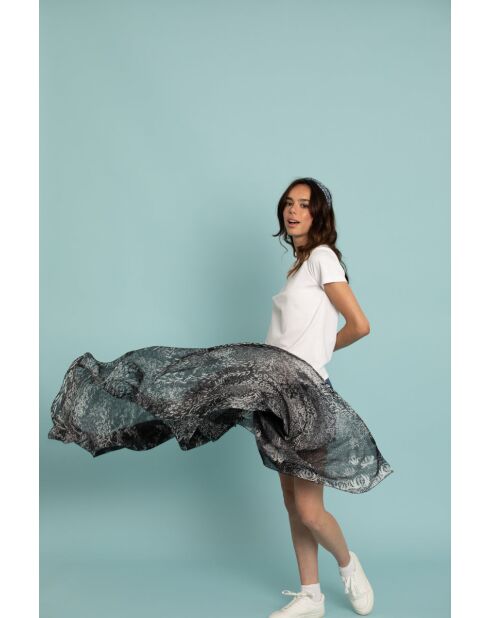 Etole en coton Lili noire - 90x180 cm