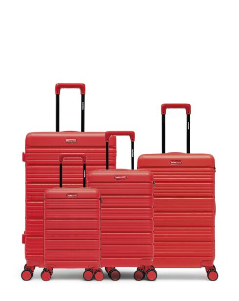 Set van 4 grote koffers, weekend, cabine en cabine XS Lugano rood - 75x47,5x29 cm