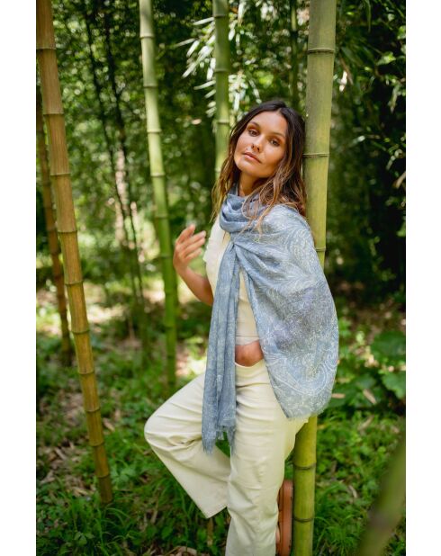 Etole en modal et soie Thesee Mini denim - 70x180 cm