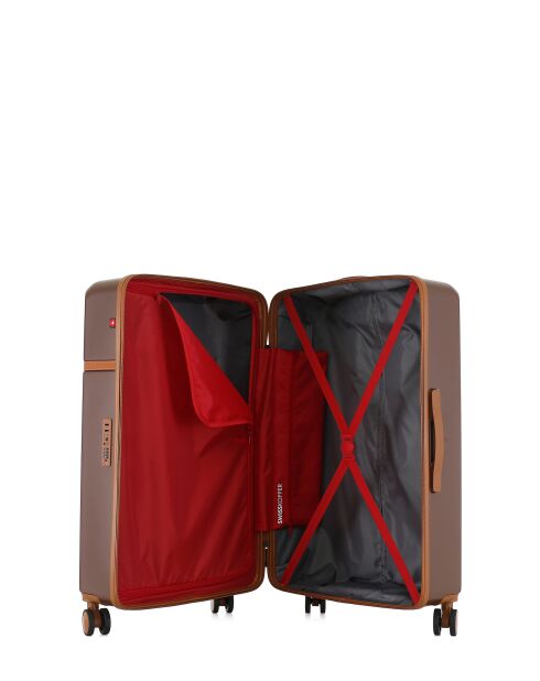 Set van 2 grote koffers en cabine Zermatt donkerbruin - 76,5x49x29 cm