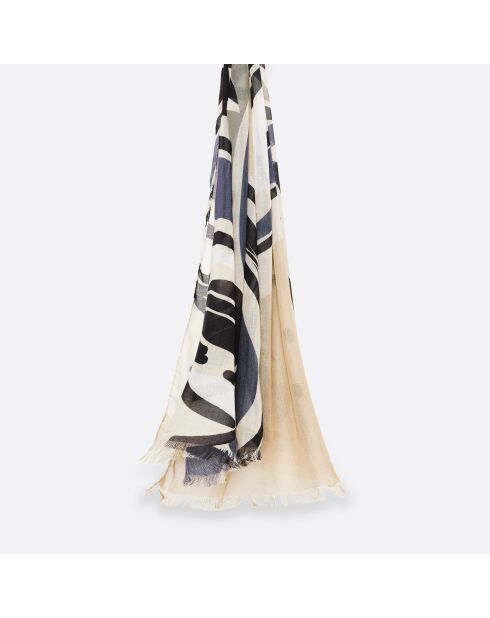 Etole en modal et soie Marin beige café - 70x180 cm