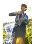Stola in modal e seta blu marino - 70x180 cm