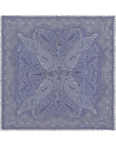 Carré en coton Idaya marine - 130x130 cm
