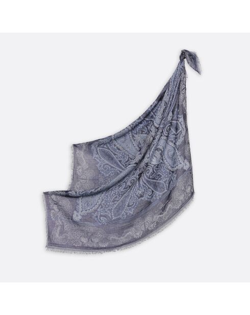 Carré en coton Idaya marine - 130x130 cm