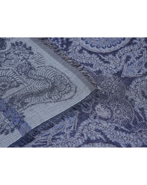 Carré en coton Idaya marine - 130x130 cm