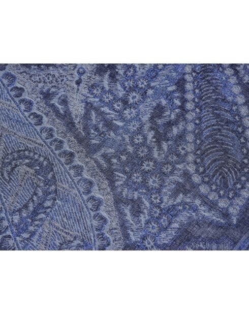 Carré en coton Idaya marine - 130x130 cm