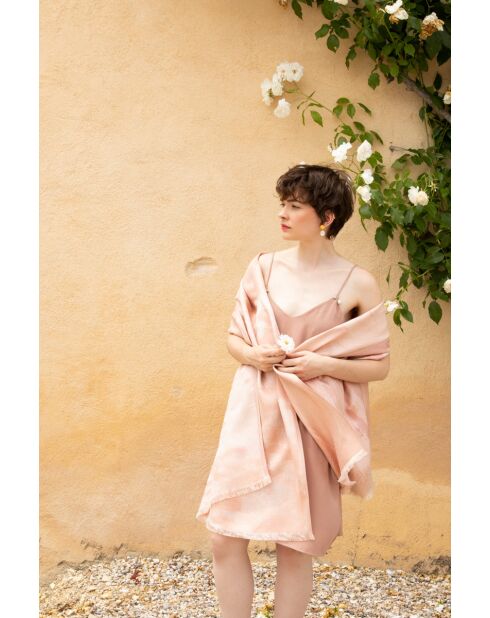 Etole en modal et soie Shine Edgar rose gold - 70x200 cm