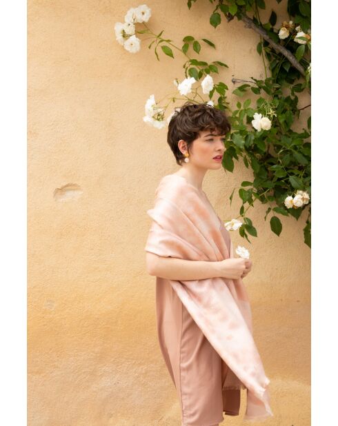 Etole en modal et soie Shine Edgar rose gold - 70x200 cm