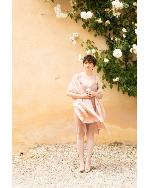 Stola Shine Edgar in modal e seta in oro rosa - 70x200 cm