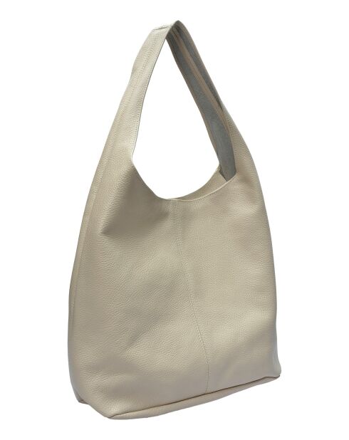 Borsa hobo TSBV 57 in pelle beige - 32x43x15 cm