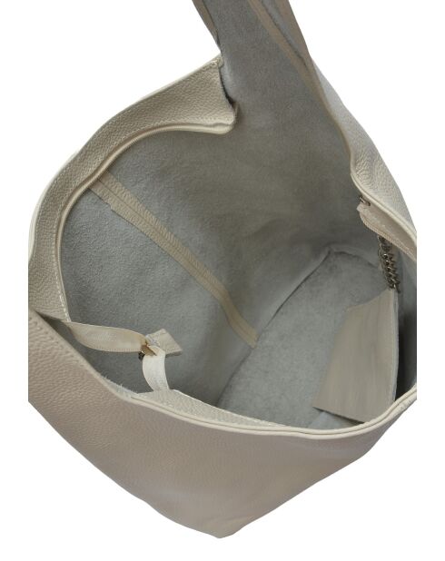 Borsa hobo TSBV 57 in pelle beige - 32x43x15 cm