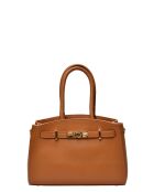 Bolso SBV 81 de piel coñac - 18,5x25x8 cm