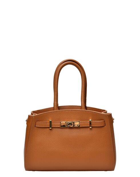 Bolso SBV 81 de piel coñac - 18,5x25x8 cm