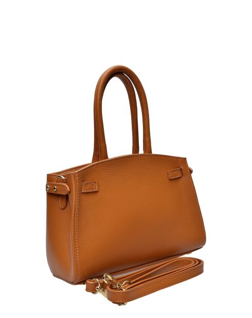 Bolso SBV 81 de piel coñac - 18,5x25x8 cm