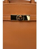 Bolso SBV 81 de piel coñac - 18,5x25x8 cm