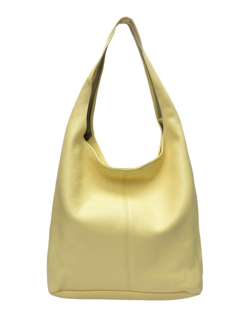 Bolso hobo TSBV 57 de piel amarilla - 32x43x15 cm