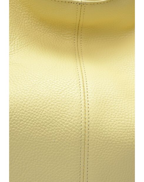 Bolso hobo TSBV 57 de piel amarilla - 32x43x15 cm