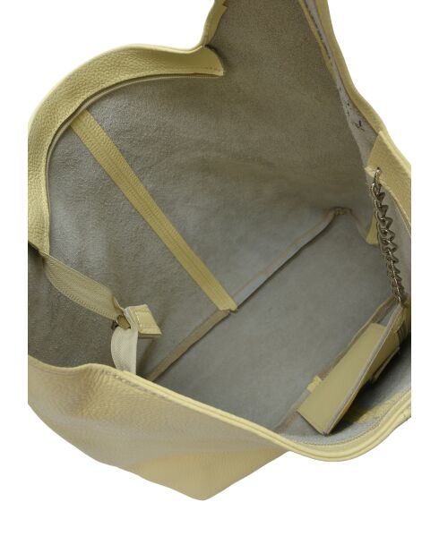 Bolso hobo TSBV 57 de piel amarilla - 32x43x15 cm