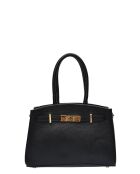 SBV 81 Tragetasche aus schwarzem Leder - 18,5 x 25 x 8 cm
