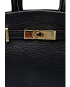 SBV 81 Tragetasche aus schwarzem Leder - 18,5 x 25 x 8 cm